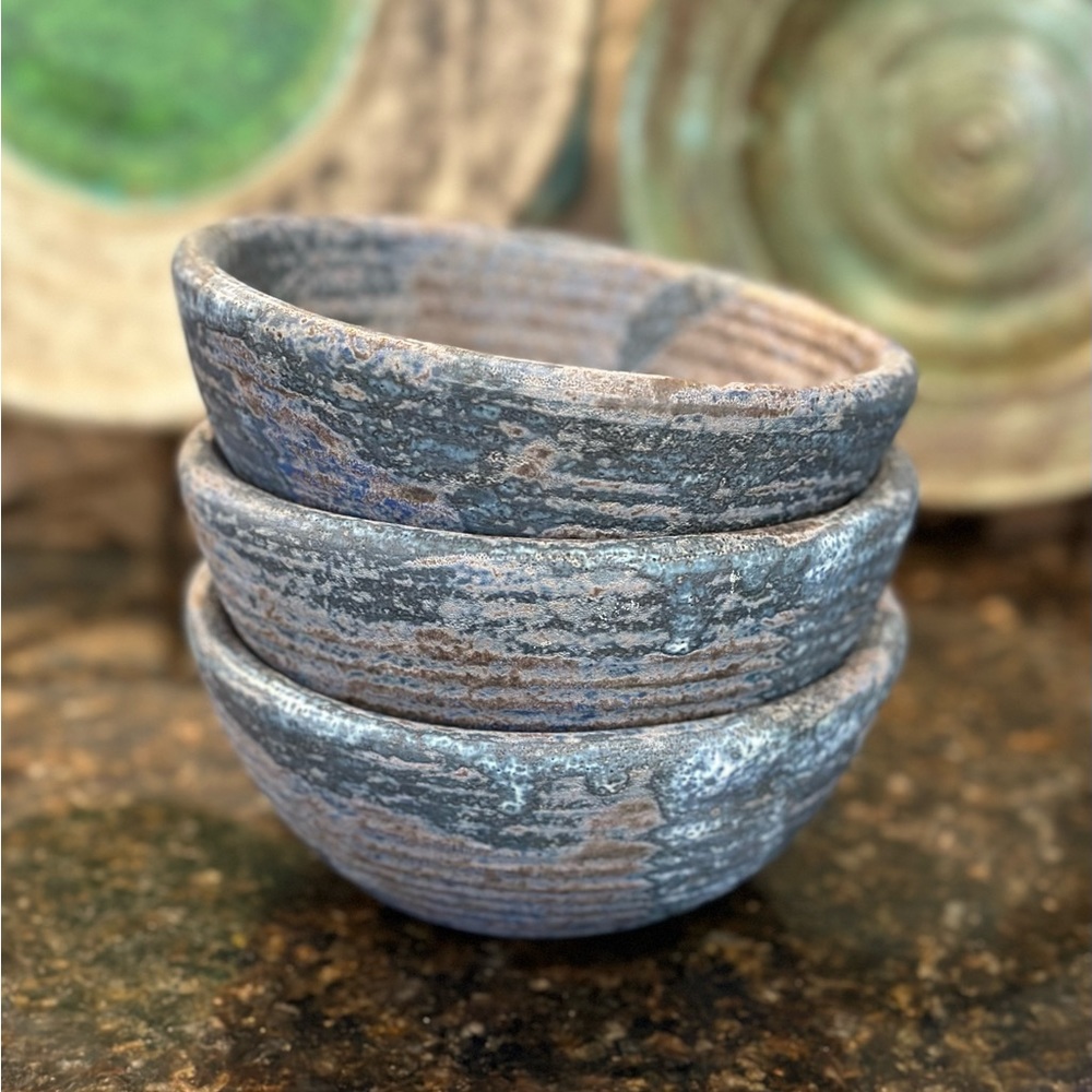 Peter’s Pottery Cobalt Bowls (3)